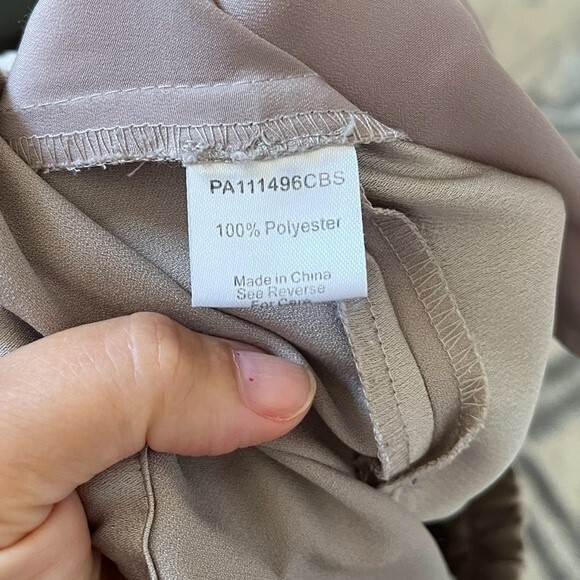 Parker Satin Drawstring Joggers in Taupe Beige XS - Picture 6 of 13
